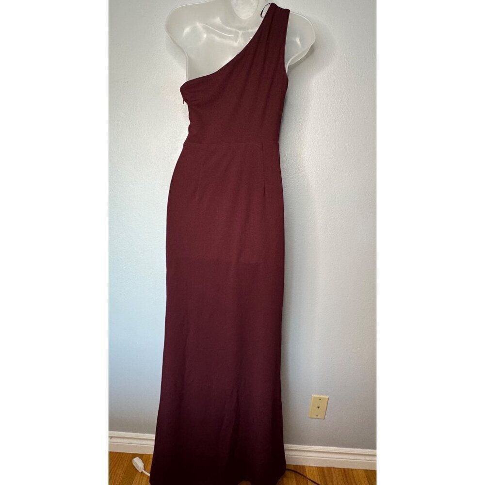 BUPT Maxi Bodycon One-Shoulder Burgundy Formal Dress SZ S NEW - Picture 3 of 8